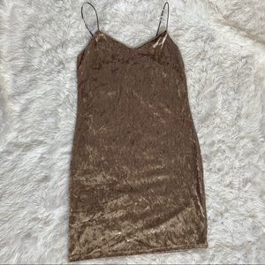 💖Charlotte Russe Cream Crushed Velvet Mini Dress
